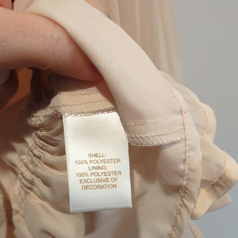 NWT Caroline Constas Peach Cream Ruffle Peplum Lace Blouse Medium Romantic Boho - Picture 8 of 9